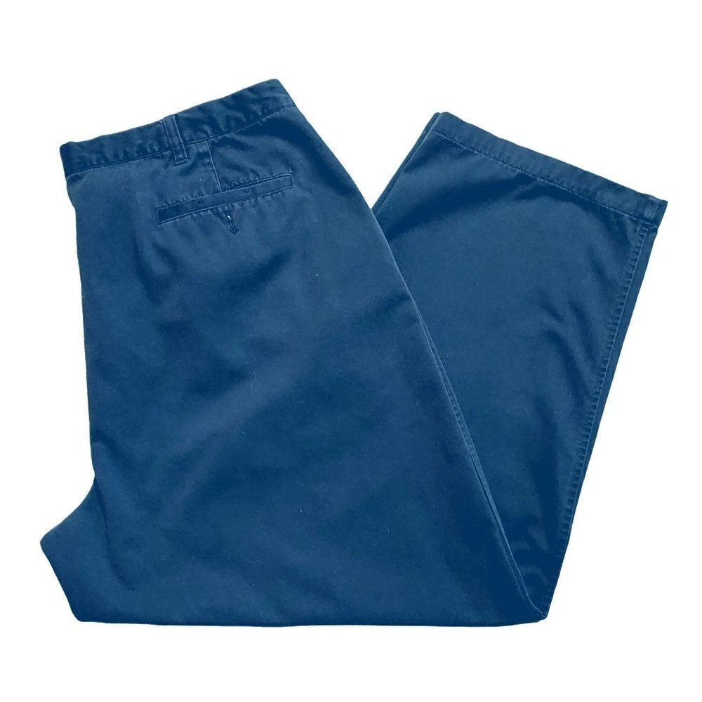 Cherokee Men's Navy Blue Khaki Pleated Front Straight Leg Pants